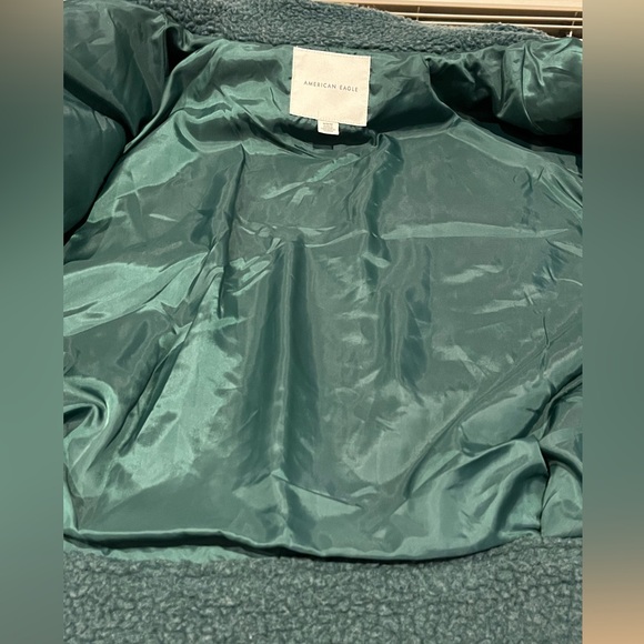 American Eagle Cropped Sherpa Shacket Oversized - Picture 11 of 16